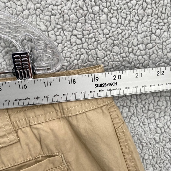 Bum Equipment Shorts Womens Plus 20 Cargo Capris Front Button Zip Closure Tan - Picture 2 of 11